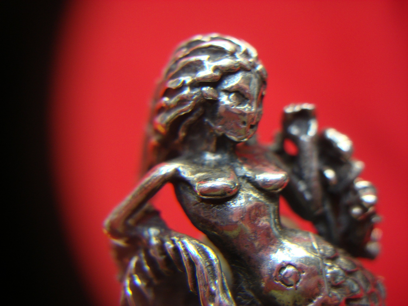 SOLID STERLING MERMAID RING - HIGHLY DETAILED - H… - image 9