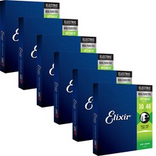 6 Sets Elixir 19052 Nickel OPTIWEB Electric Guitar Strings, Light 10-46