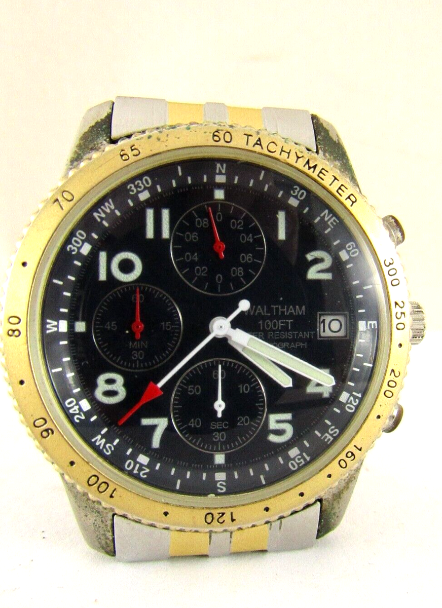 Waltham Chronograph 100 Feet Rare XAX329 088 VD57 Vintage