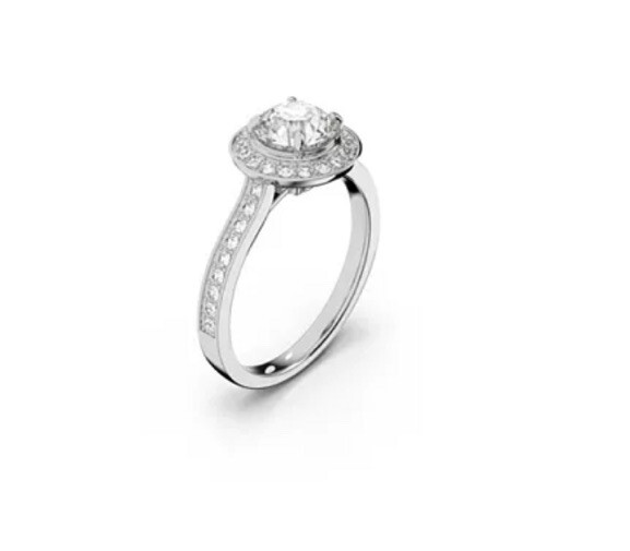 Swarovski Angelic Round Cut Rhodium Plated Ring Size 55 (6.75 US