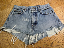 CK Calvin Klein Jean Shorts Junior's Size 7 Vintage 90s Y2K Denim Made In USA