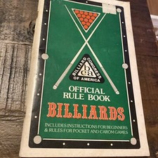 Vintage 1982 Billiard Congress of America Official Rule Book Billiards