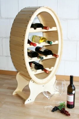 Weinregal Barregal Schrank Weinfass Regal 14 Flaschen Holz massiv natur lackiert - Bild 1 von 2