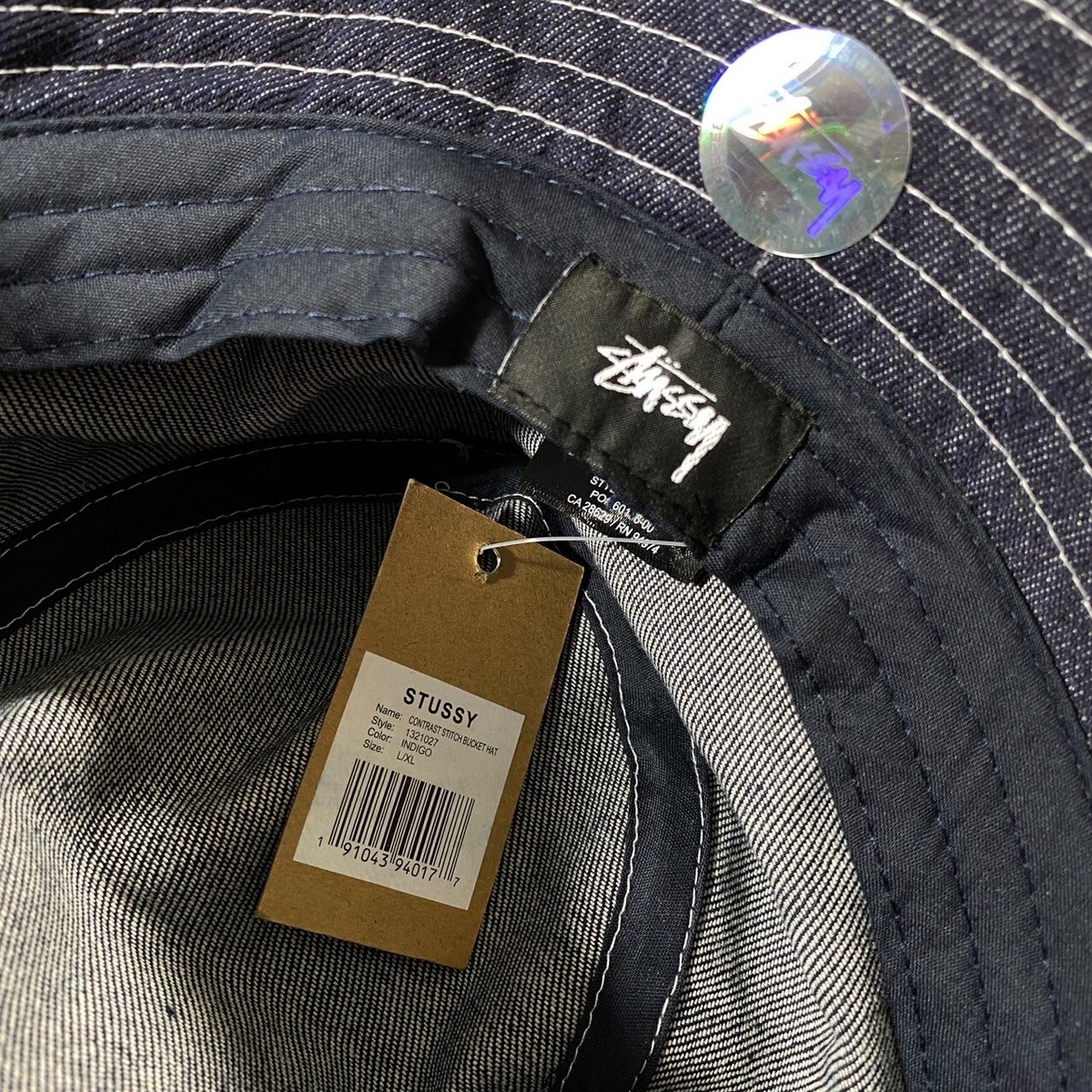 Stussy Contrast Stitch Bucket Hat Indigo L/XL BNWT | eBay