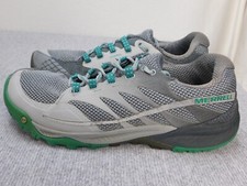 Merrell Women's 10 Hiking Active Trail Shoes Laces Gray Dynasty Green- JO3964