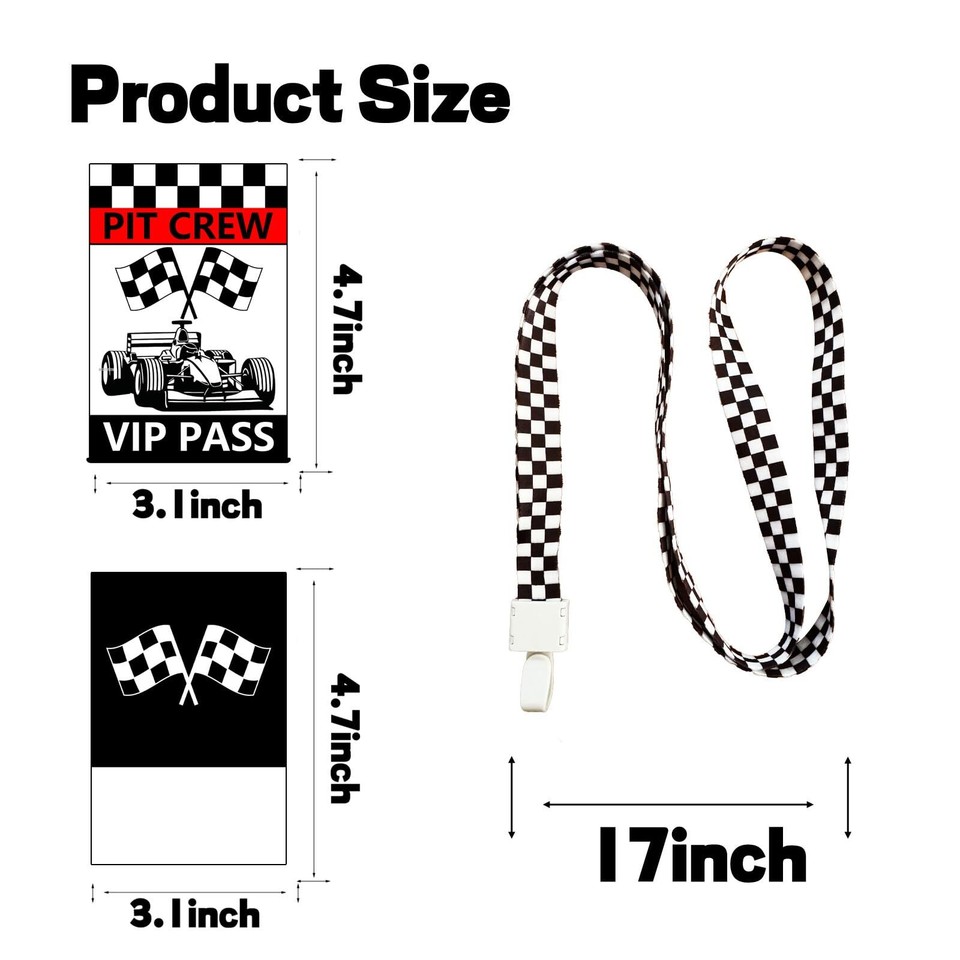 50 Sets Racing VIP Pass Cards with Racing Lanyards Bulk PVC VIP Pass ...