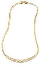 Vintage Swarovski Bar Crystal  Gold Tone Choker Necklace - Swan Signed  16?