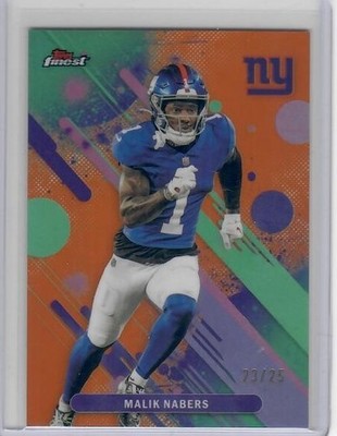 MALIK NABERS 2025 TOPPS FINEST #91 ORANGE /25 NY GIANTS
