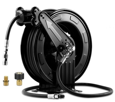 #ad #ad Double Arm 50FT x 3 8quot; Retractable Pressure Washer Hose Reel Heavy Duty Stee... $194.04