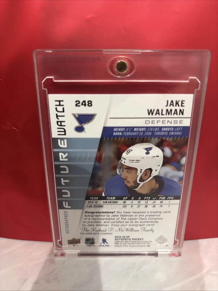 2019-20 SP Authentic Inscribed Future Watch Auto Rookie Jake Walman 41/999 Mag - Image 2 of 2