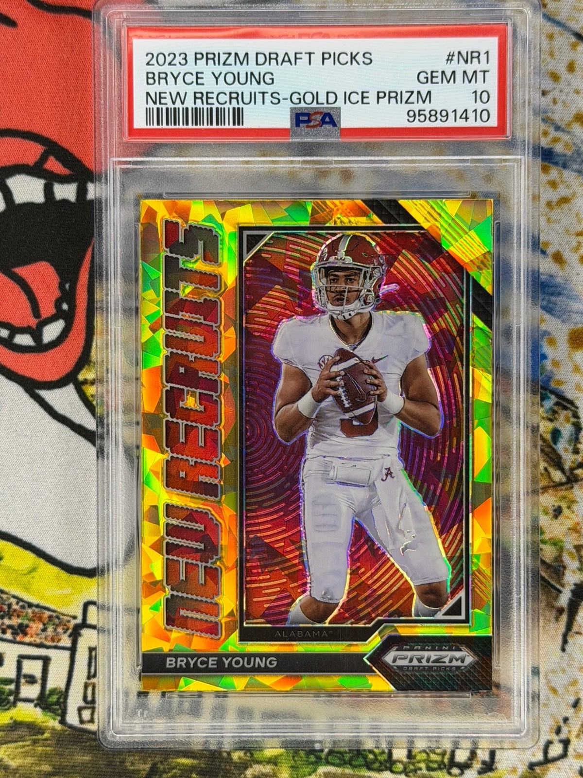 Bryce Young Panini Prizm Draft Picks New Recruits #NR1 Gold Ice