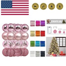 24Pcs Christmas Balls Ornaments for Xmas Christmas Tree - 4 Style Shatterproo...