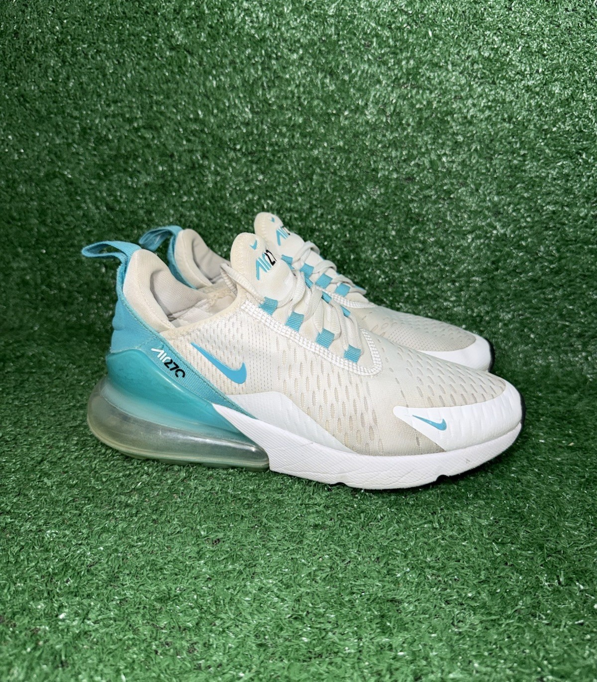 Nike Air Max 270 Blue White Running Shoes Sneakers Kids Size 7Y Womens Size 8.5