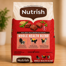 PET FOOD, Nutrish Dog Food Beef Pea Brown Rice 14 lb Adult DryHealthy Blend