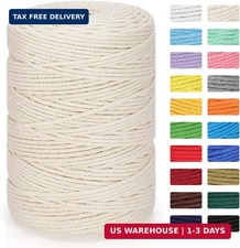 Macrame Cord 3mm x 328yd 100 Natural Cotton Macrame Rope 4 Strand Twisted C