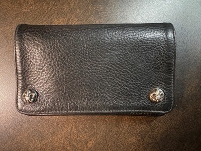 Chrome Hearts wallet, silver two snap closure with zipper inside for cash, etc.