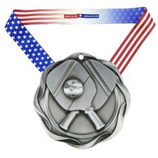 Decade Awards Pickleball Fusion Medal- Silver  Pickle Ball 3 Inch,