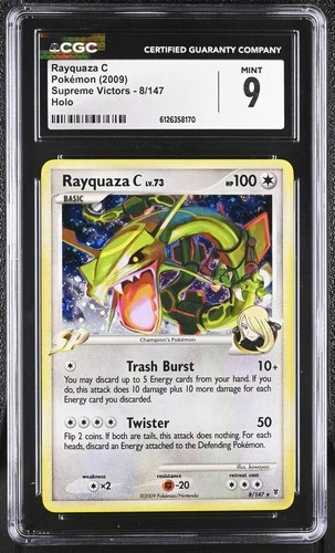CGC 9 MINT Rayquaza C 2009 Supreme Victors 8/147 Holo Pokemon Card