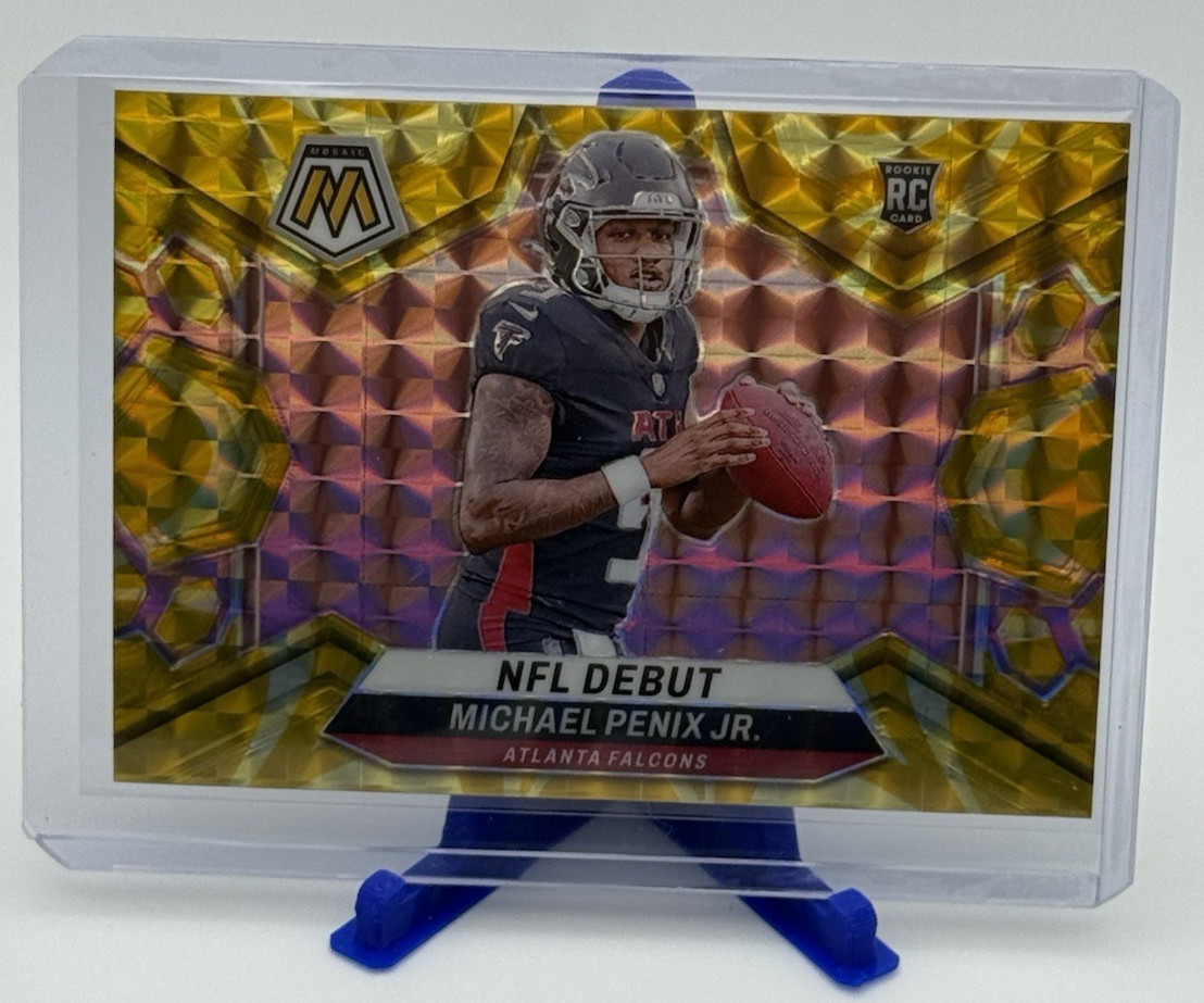 2024 Panini Mosaic NFL Debut Reactive Yellow Mosaic Michael Penix Jr.