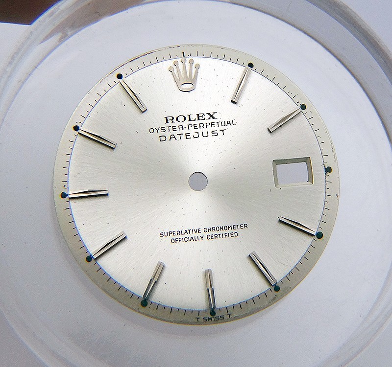 Vintage Genuine Rolex Datejust 36mm 1600 1601 1603 Silver Pie Pan Watch Dial