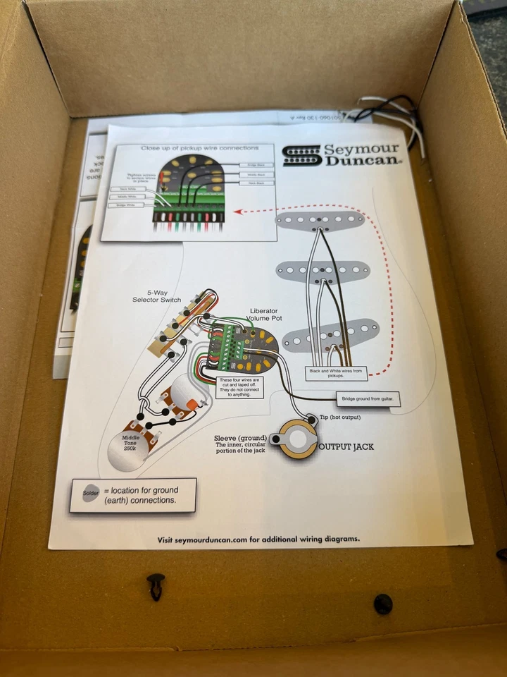 Golpeador Seymour Duncan Classic Stack Stratocaster Loaded blanco Foto 2 de 4