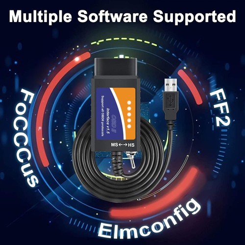 Forscan ELMconfig OBD2 Adaptador Escáner USB con Interruptor MS-CAN/HS-CAN, - Imagen 3 de 5
