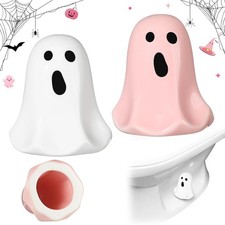 2 Pack Toilet Bolt Caps Ceramic Cute Ghost Screw Covers Pink White