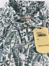 TOMMY BAHAMA Shirt Button Up Deep Sea Teal Leaves Sz X-Large XL NWT MSRP 110