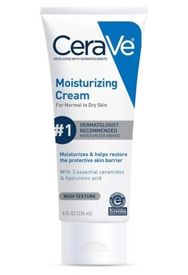 CeraVe Moisturizing Cream, Face Body Moisturizer, Normal to Dry Skin (8 oz)