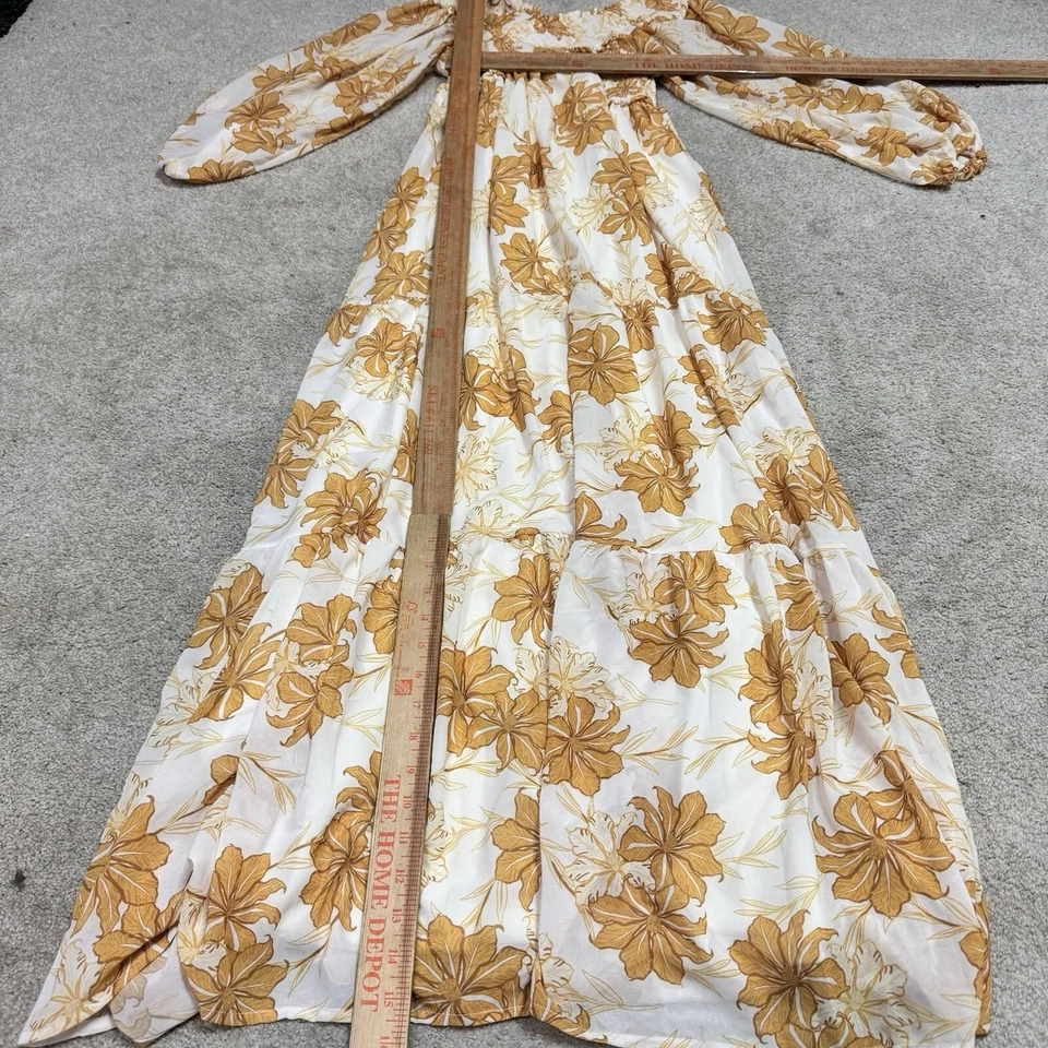 Vestido Flying Tomato Marfil Amarillo Floral Manga Larga Para Mujer Talla Pequeña’s Foto 2 de 4