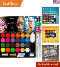 Creative Face Painting Kit for Kids - 26 Colors 30 Stencils Easy Wash-Off