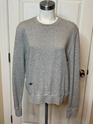 Dior Gray Crew Neck White Speckle Sweatshirt, Size Small