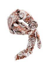 M&F Western Paisley 33" Silk Wild Rag - Brown