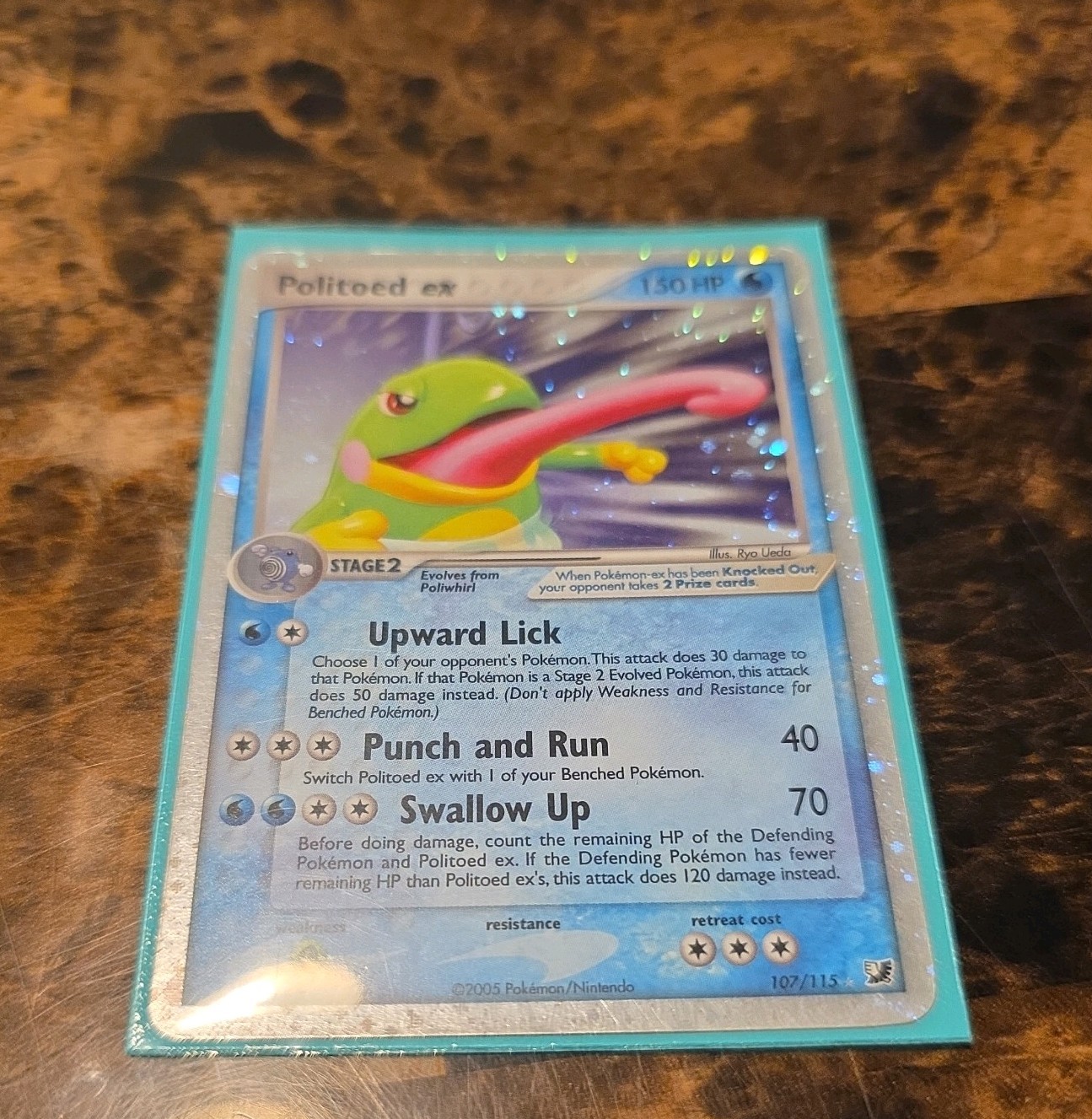 Pokemon Politoed EX 107/115 Unseen Forces Holo Card English Ultra Rare Lp-mp