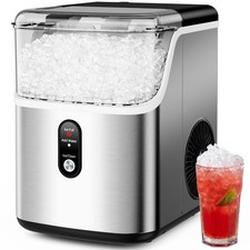 35lbs/24H Nugget Ice Maker Countertop, Portable Ice Maker Machine Auto-Cleaning