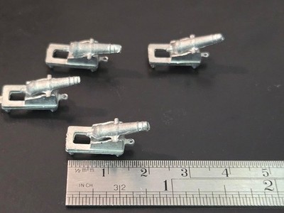 Ship Model Fittings Parts 4 White Metal Carronade Cannons 20mm