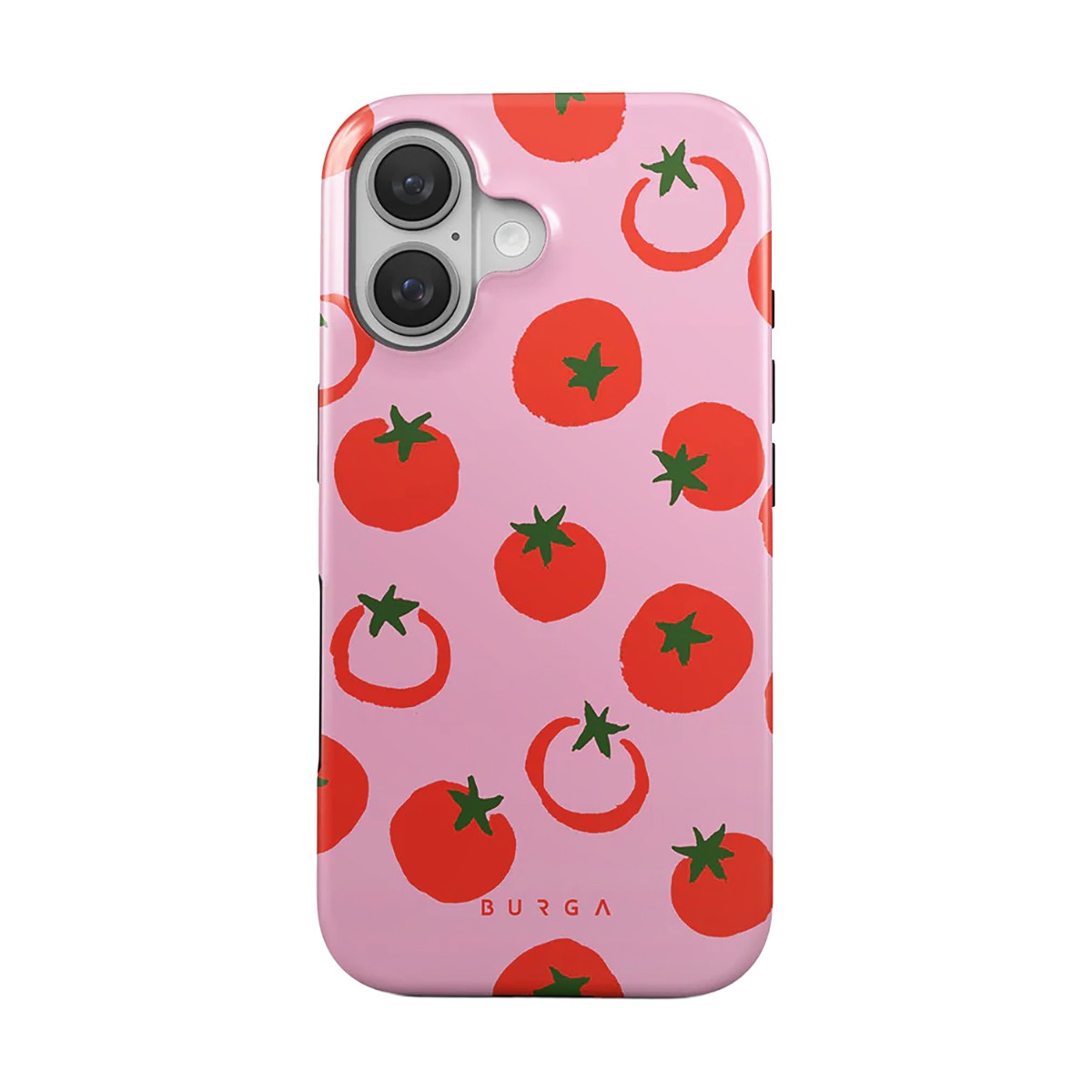 Protection Anti-Chocs iPhone 16 Burga Tomates Roses | Coque Double Couche