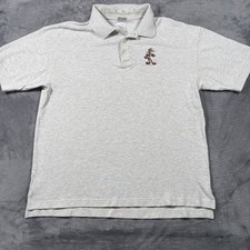 Vintage 2000 Warner Bros Looney Tunes Wile E Coyote Polo Shirt Mens Large White