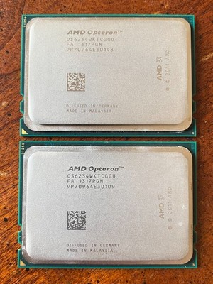 Lot of 2 AMD Opteron 6234 2.4GHz Twelve Core (OS6234WKTCGGU) Processor