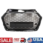 RS3 Style Honycomb Front Bumper Grille Grill For 2016-2018 Audi A3 S3 8V Black