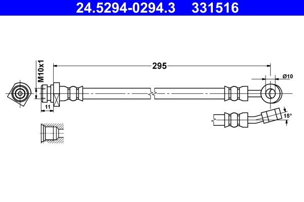 ATE 24.5294-0294.3 Bremsschlauch FüR Hyundai-image