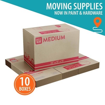Medium Moving Boxes 22x13x15 Inches Heavy Duty Cardboard Shipping Boxes Pack of