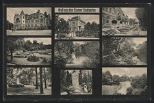 Postcard Essen, city garden, lot in the city garden 1915