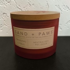 Sand  Paws Scented Tropical Citrus Candle, Neutalizes Pet Odor, Double Wick