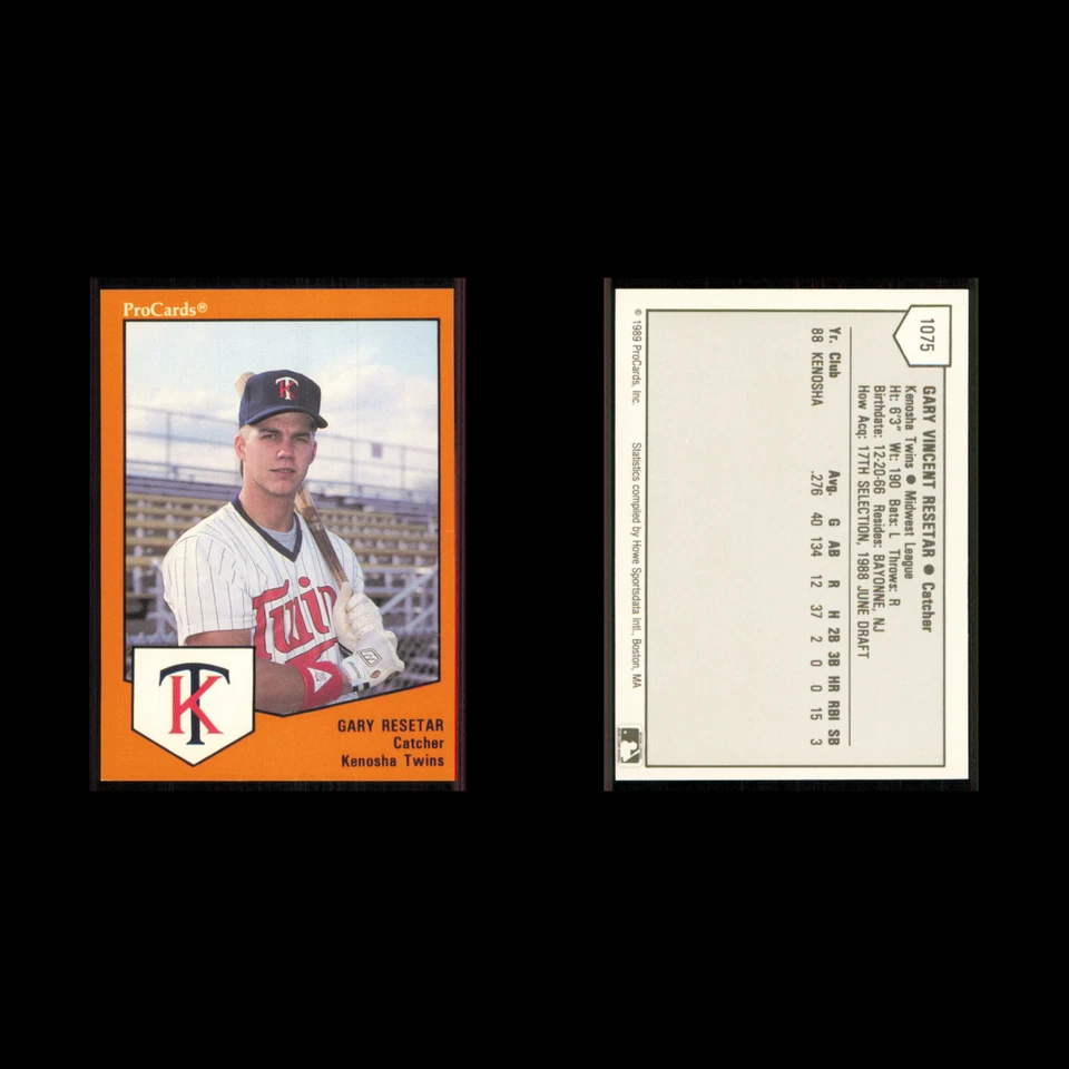 Gary Resetar #1075 1989 ProCards Minor League Team Sets Kenosha Twins Baseball - Image 3 of 3
