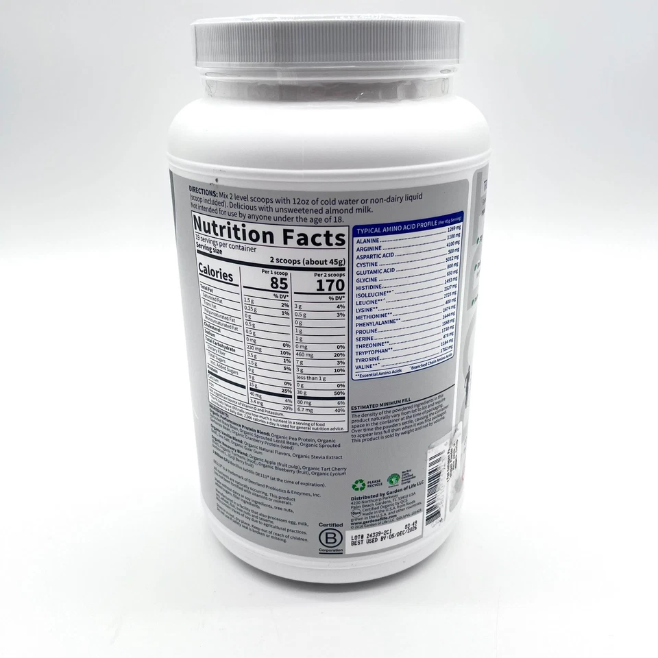 Garden Of Life Sport Organic Plant Based Protein - Vanilla Flavor - 19 Servings - Image 2 of 4