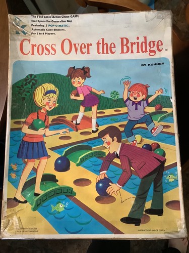 Vintage, 1970, Cross Over the Bridge game, Pop-O-Matic, by Kohner Complete