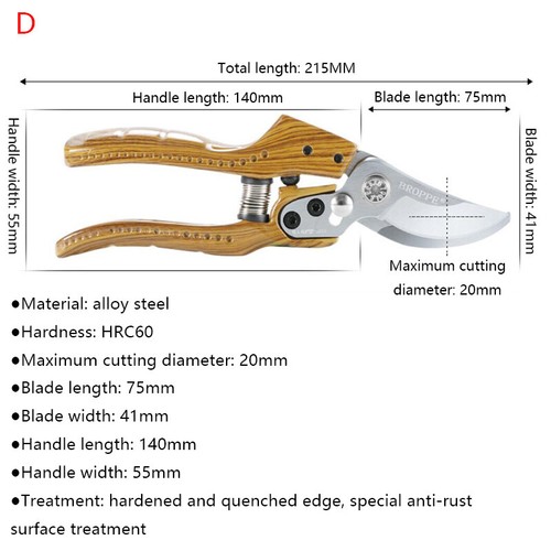 Quality Pruning Shears Cutter Home Gardening Plant Scissor Branch Garden Pruner - Picture 10 of 10