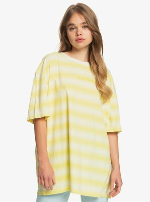 New NWT Women's Quiksilver Fair Mood Organic S/S T-Shirt Boyfriend Fit Size 1SZ