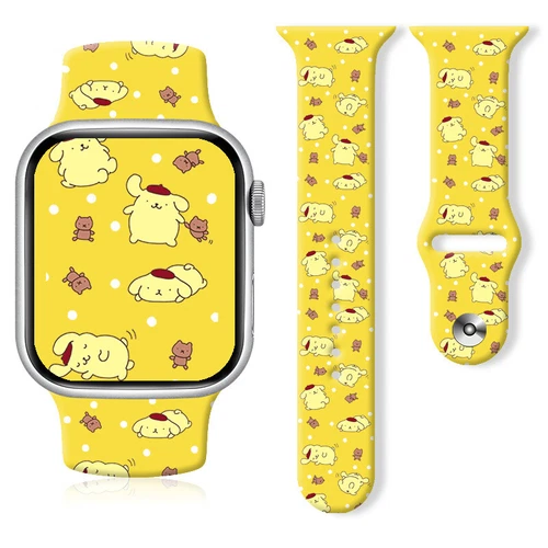 Pom Pom Purin Silikon Armbanduhr - Armbänder für Apple Watch S8765432SE 38/49MM - Bild 6 von 31